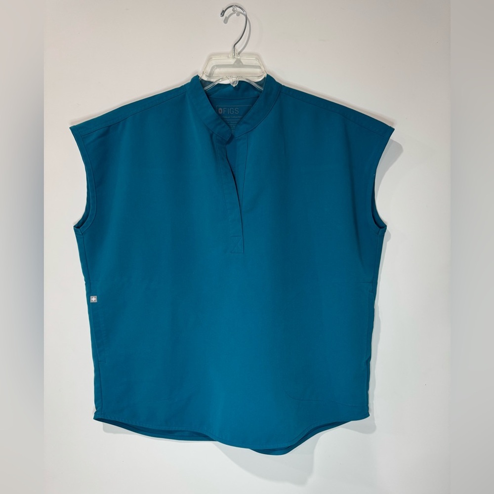 Figs Men's Teal Sleeveless Scrub Top